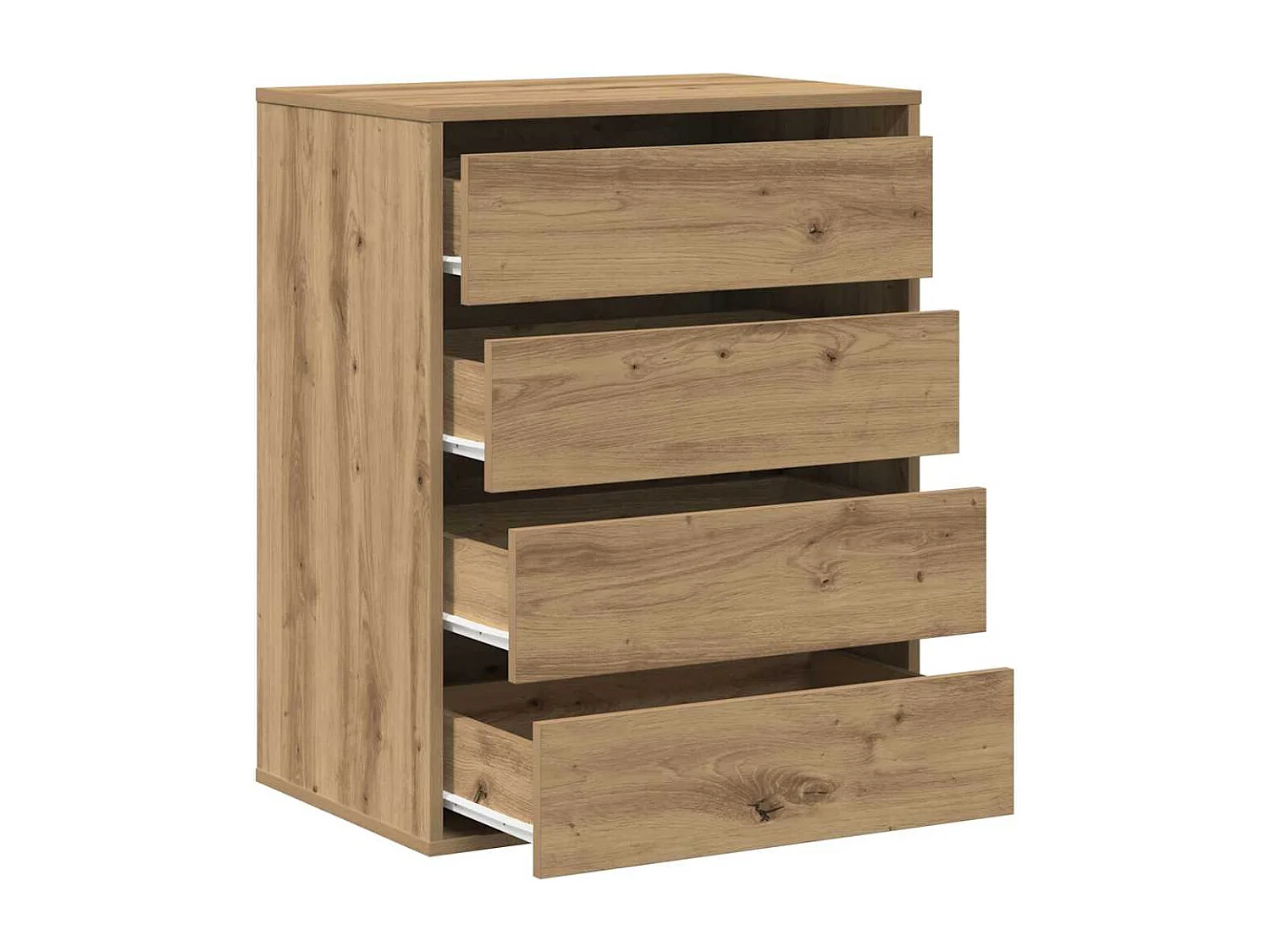 Commode d'angle chêne artisanal 60x41x76 cm bois d'ingénierie