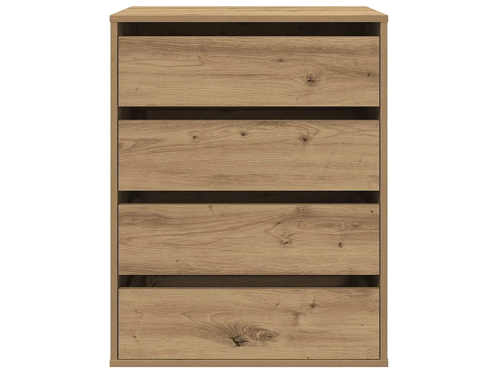 Ladekast 60x41x76 cm bewerkt hout artisanaal eikenkleurig