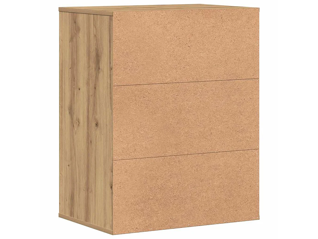 Ladekast 60x41x76 cm bewerkt hout artisanaal eikenkleurig