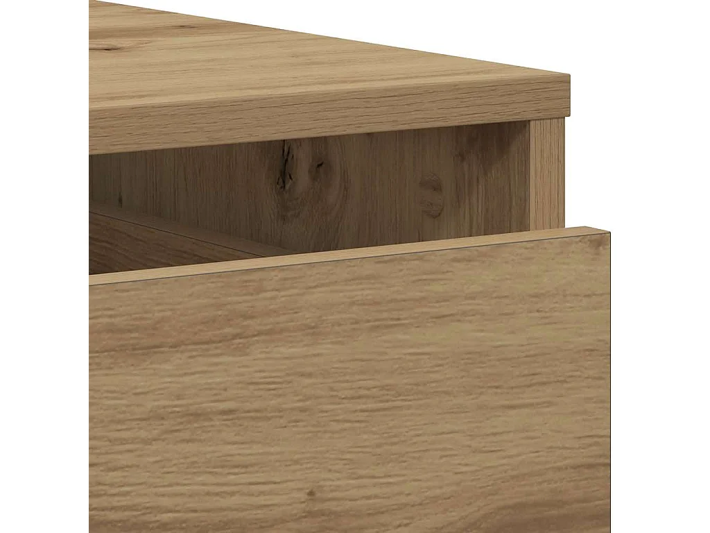 Ladekast 60x41x76 cm bewerkt hout artisanaal eikenkleurig
