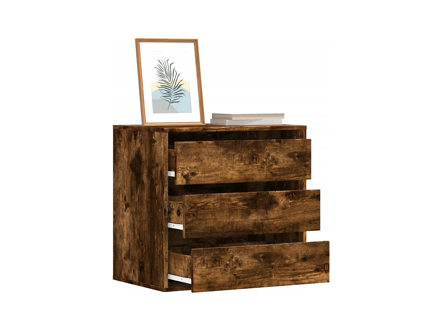 Commode d'angle chêne fumé 60x41x58 cm bois d'ingénierie