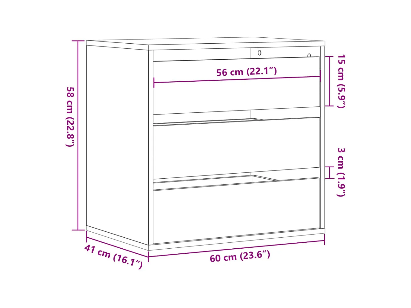 Commode d'angle chêne fumé 60x41x58 cm bois d'ingénierie
