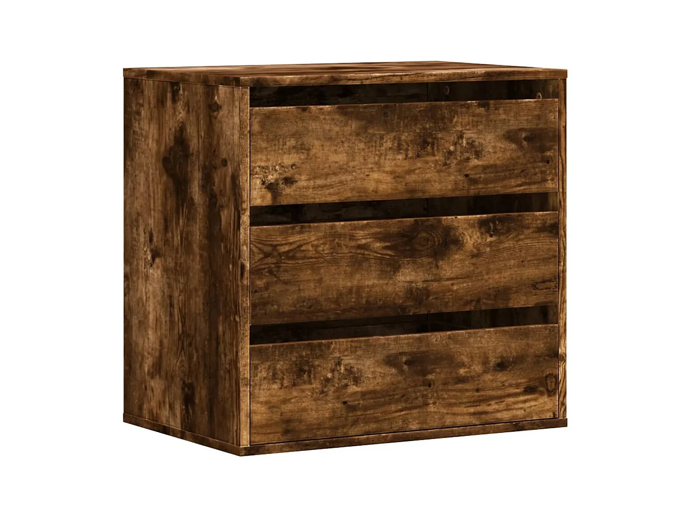 Ladekast 60x41x58 cm bewerkt hout gerookt eikenkleurig