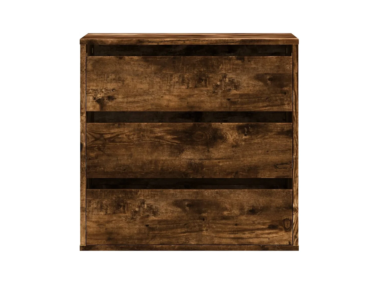 Ladekast 60x41x58 cm bewerkt hout gerookt eikenkleurig