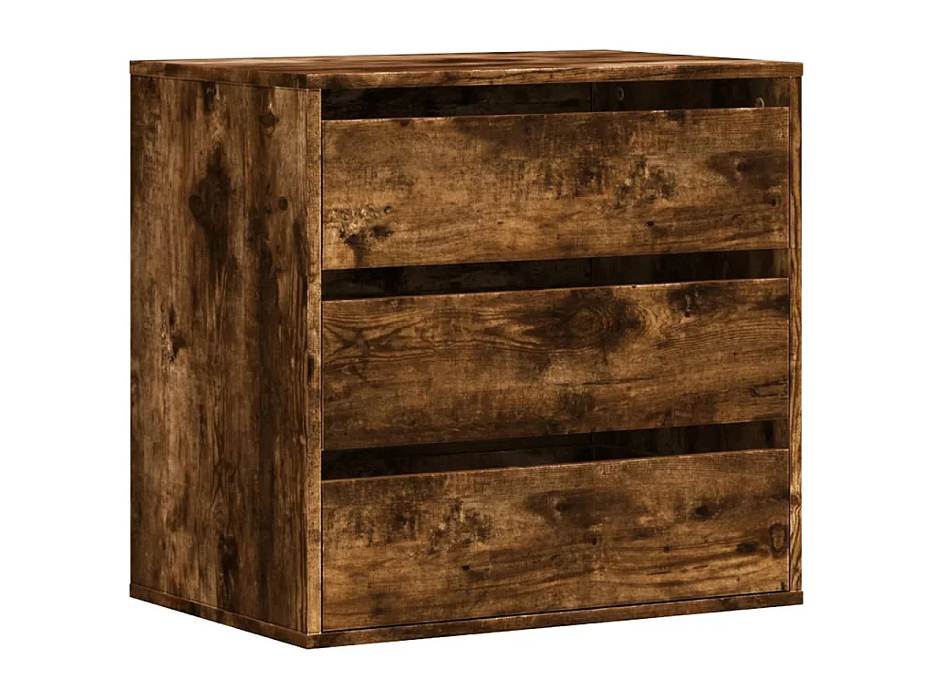 Ladekast 60x41x58 cm bewerkt hout gerookt eikenkleurig