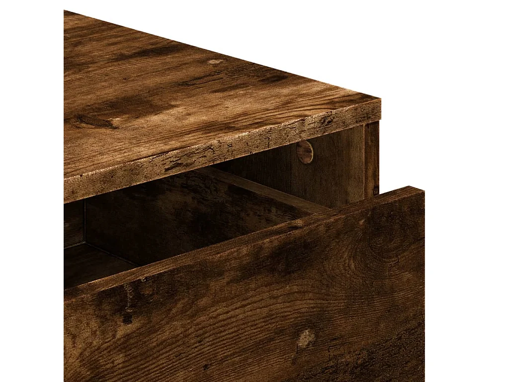 Ladekast 60x41x58 cm bewerkt hout gerookt eikenkleurig