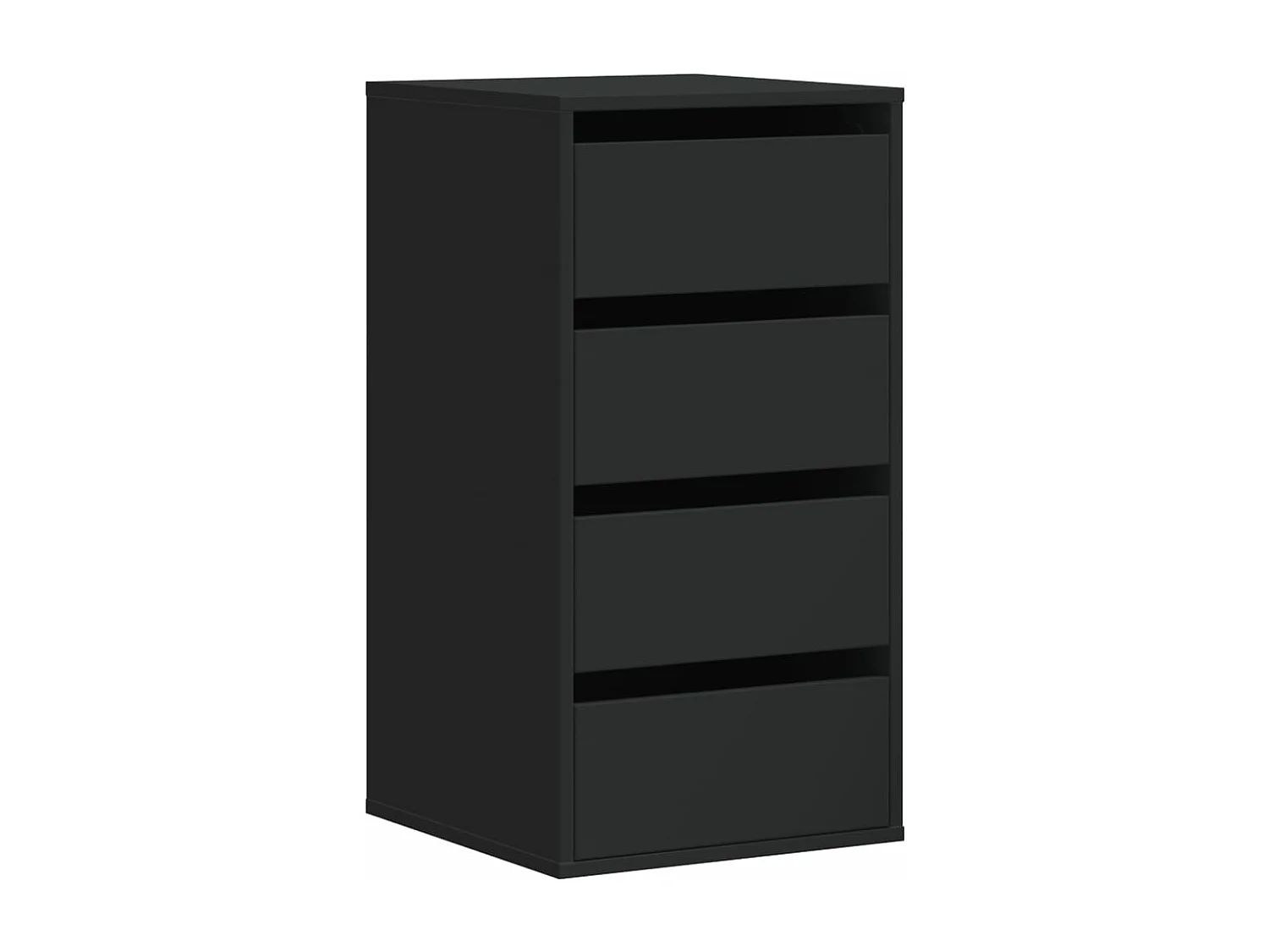 Commode d'angle noir 40x41x76 cm bois d'ingénierie