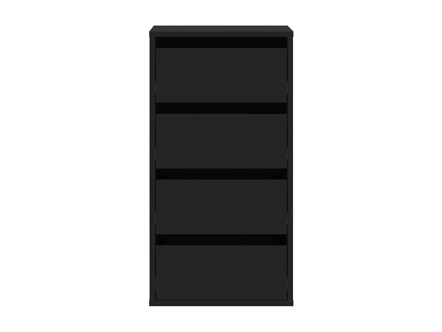Cassettiera Angolare Nera 40x41x76 cm in Legno Multistrato