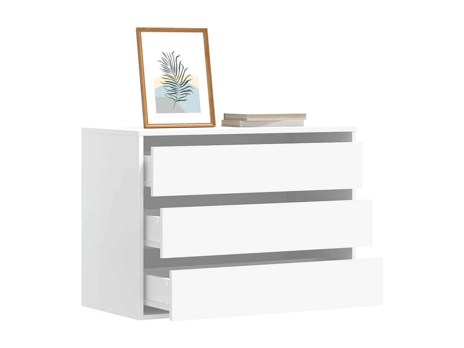 Commode d'angle blanc 80x41x58 cm bois d'ingénierie