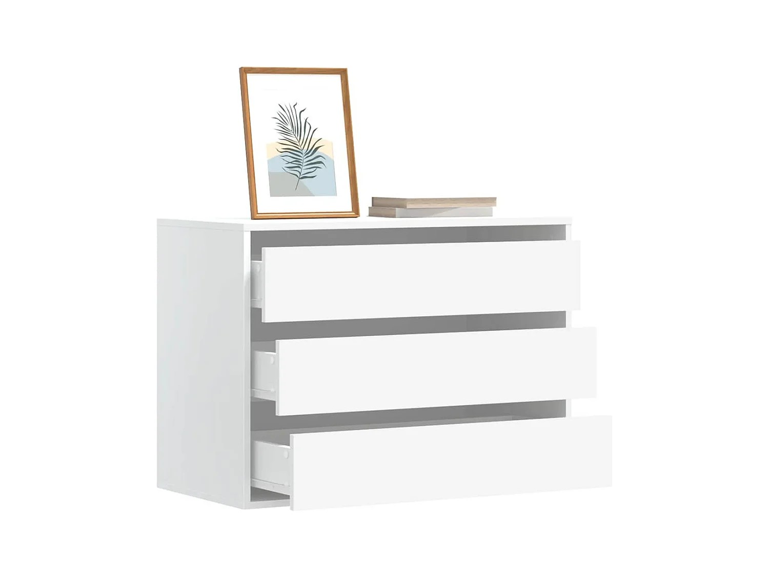 Cassettiera Bianca 80x41x58 cm in Legno Multistrato