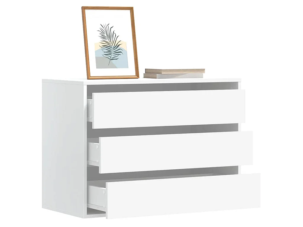 Cassettiera Bianca 80x41x58 cm in Legno Multistrato