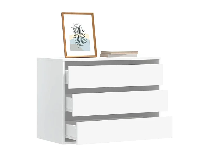 Commode d'angle blanc 80x41x58 cm bois d'ingénierie