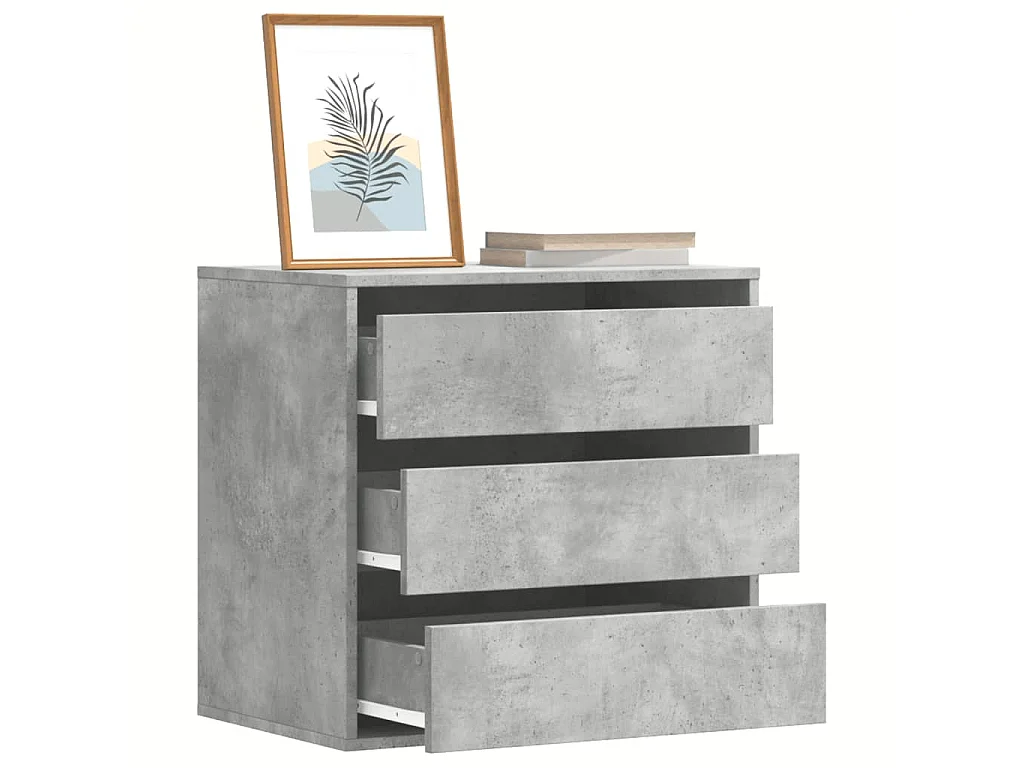 Cajonera de esquina madera ingeniería gris hormigón 60x41x58 cm