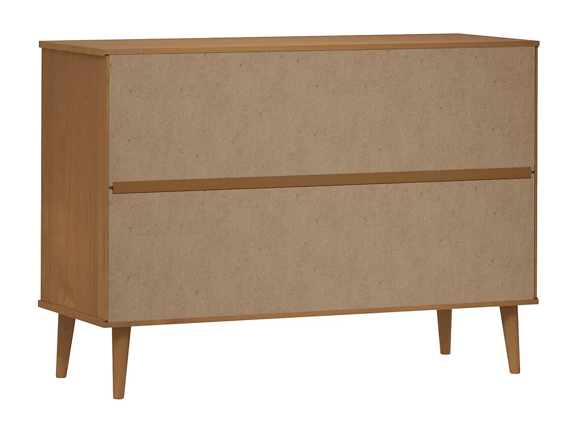 Armário de gavetas MOLDE 113x40x80 cm pinho maciço castanho