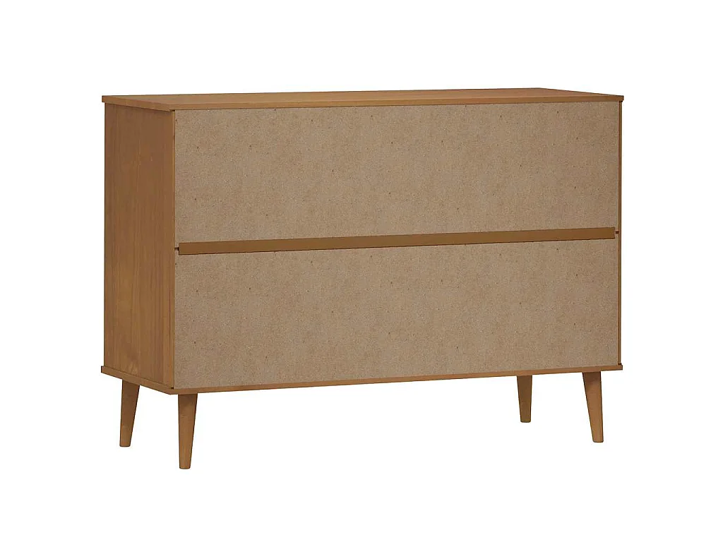 Armário de gavetas MOLDE 113x40x80 cm pinho maciço castanho