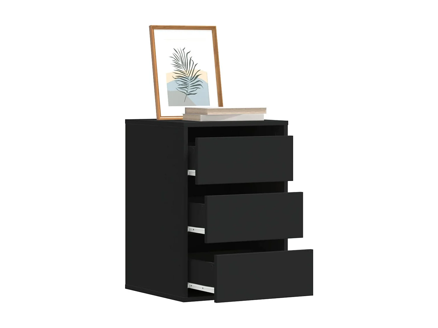 Commode d'angle noir 40x41x58 cm bois d'ingénierie