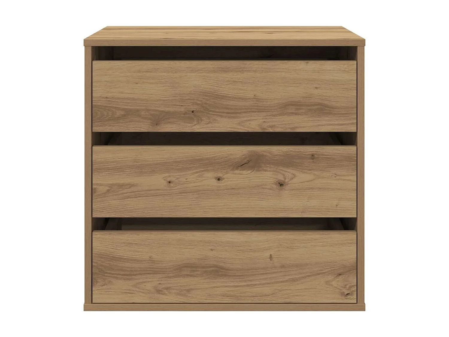 Ladekast 60x41x58 cm bewerkt hout artisanaal eikenkleurig