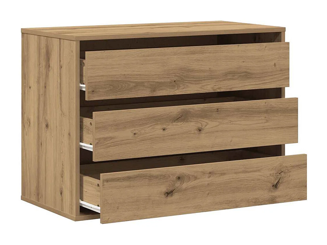 Commode d'angle chêne artisanal 80x41x58 cm bois d'ingénierie