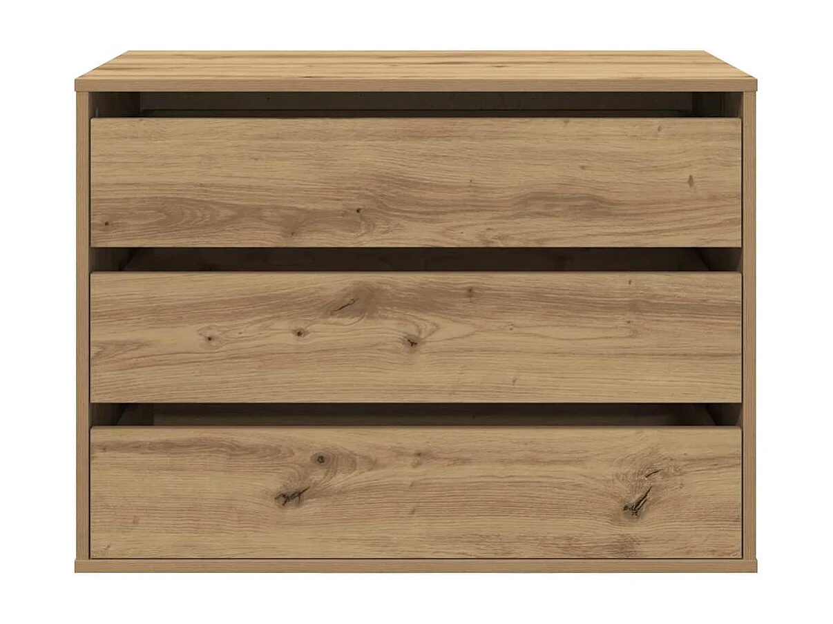 Commode d'angle chêne artisanal 80x41x58 cm bois d'ingénierie