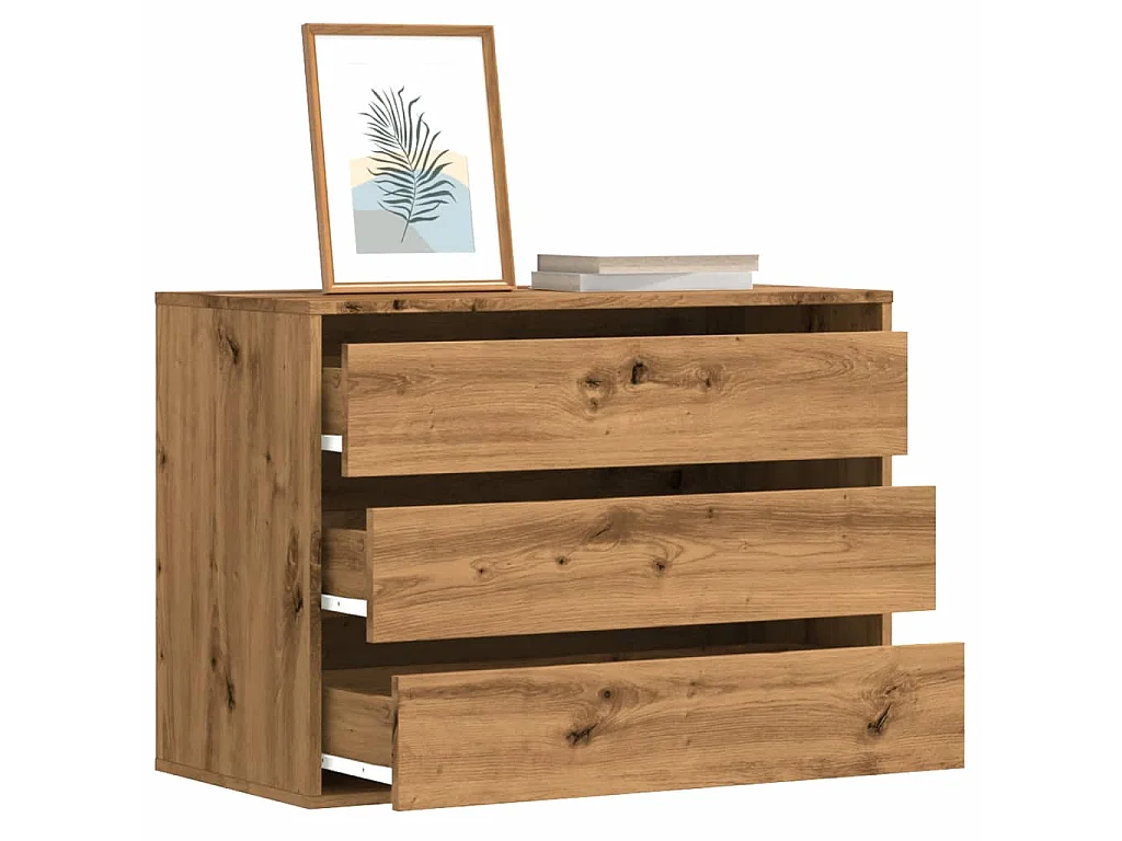 Cajonera de esquina madera ingeniería roble artisan 80x41x58 cm