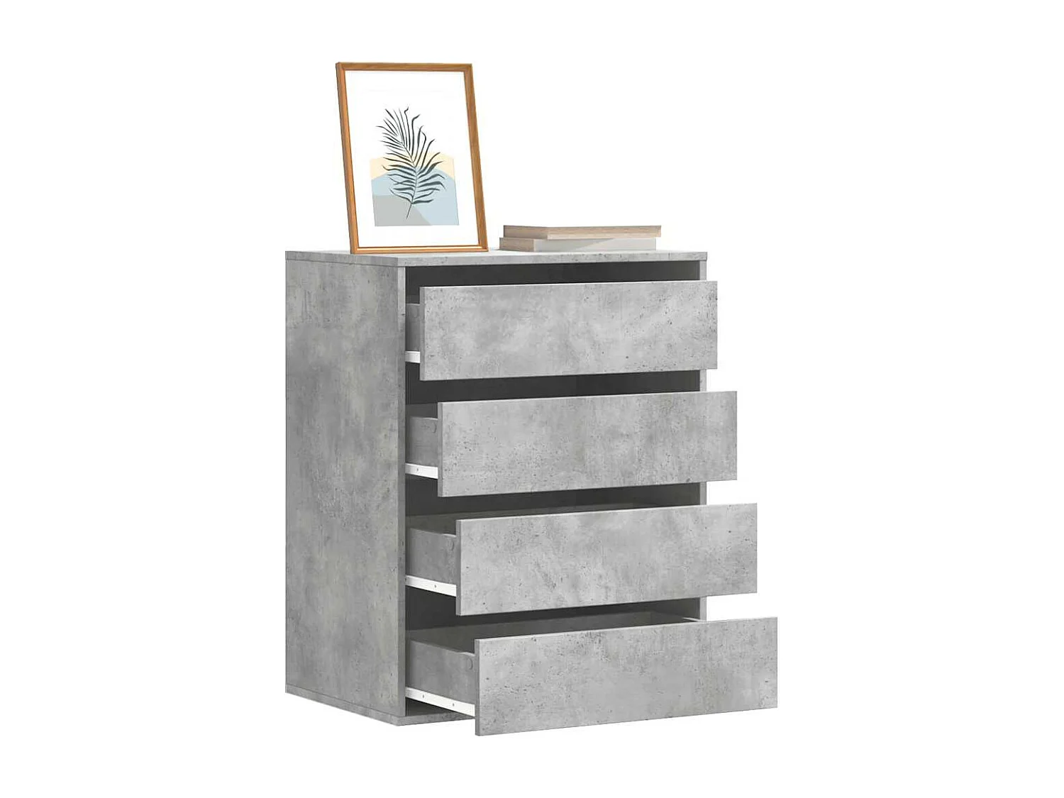 Ladekast 60x41x76 cm bewerkt hout betongrijs