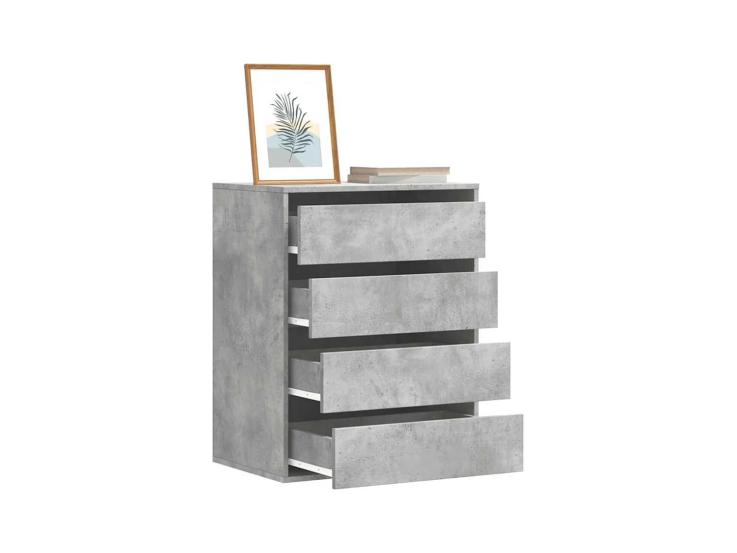 Commode d'angle gris béton 60x41x76 cm bois d'ingénierie