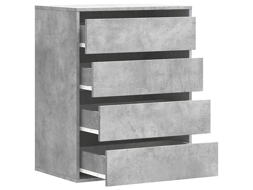 Cassettiera Angolo Grigio Cemento 60x41x76cm Legno Multistrato