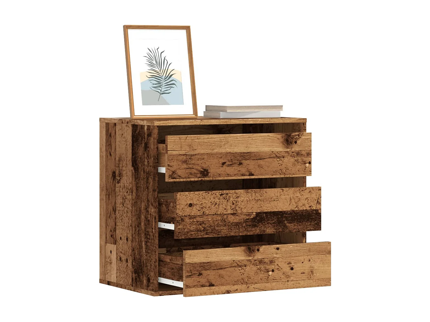 Commode d'angle vieux bois 60x41x58 cm bois d'ingénierie
