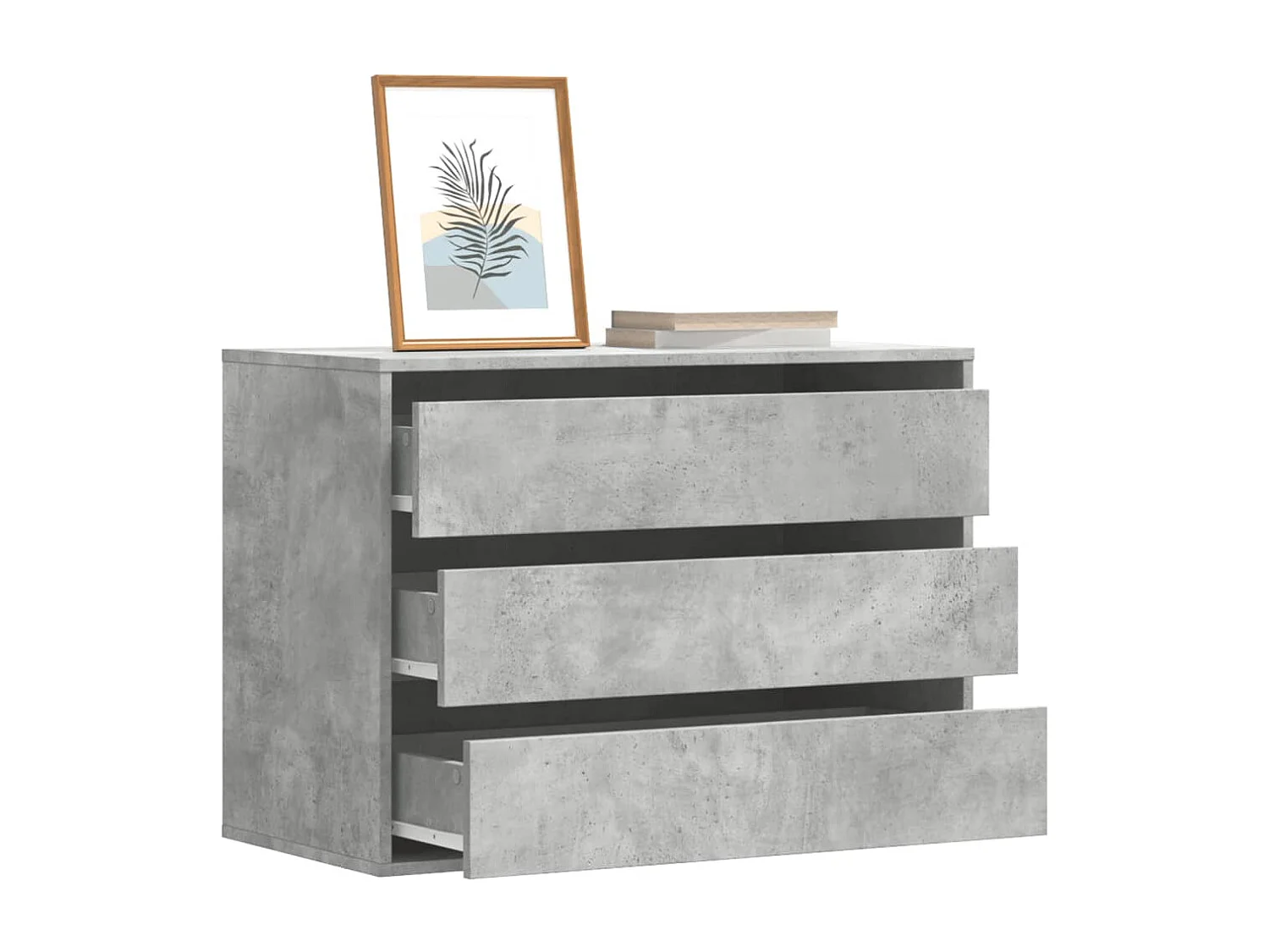 Commode d'angle gris béton 80x41x58 cm bois d'ingénierie