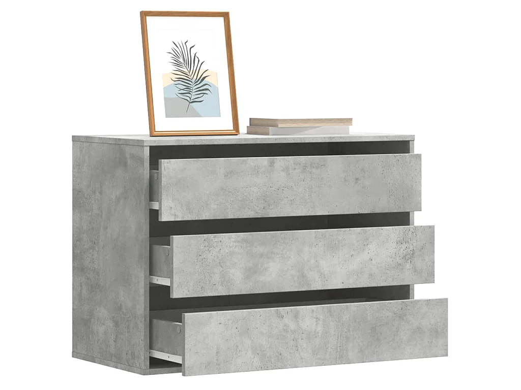 Commode d'angle gris béton 80x41x58 cm bois d'ingénierie