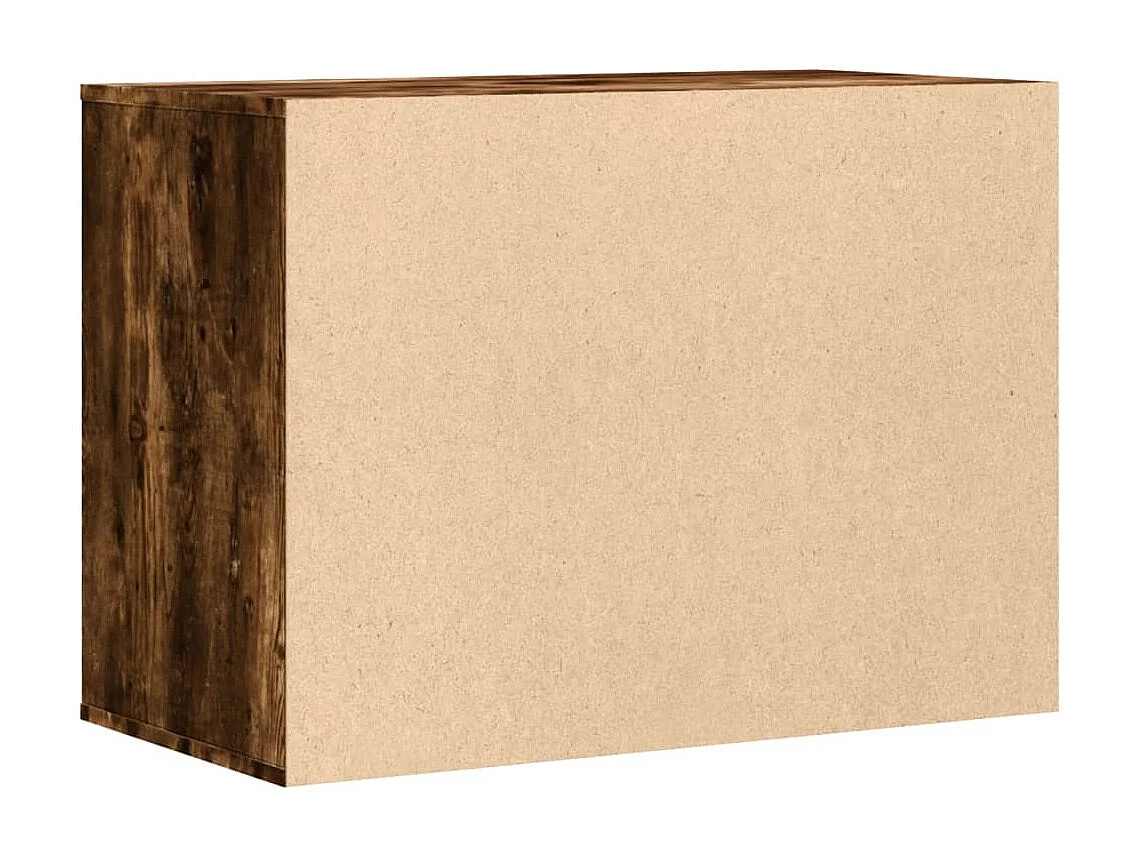 Ladekast 80x41x58 cm bewerkt hout gerookt eikenkleurig