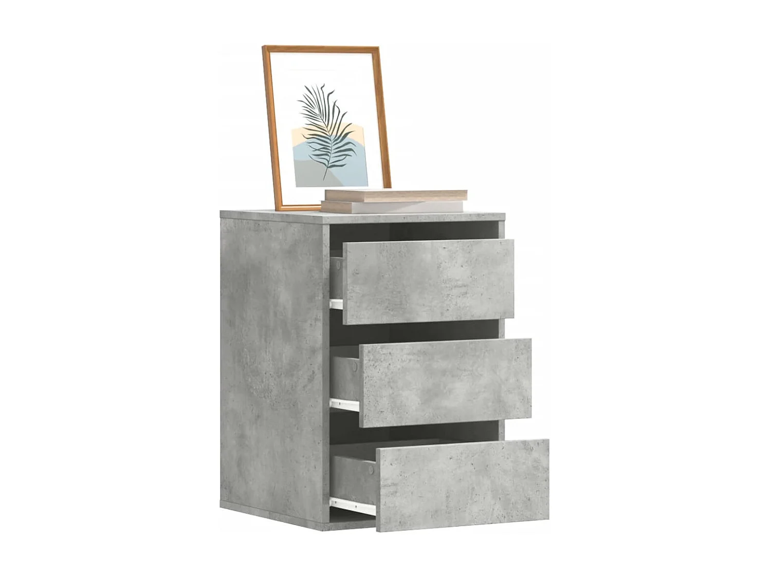 Commode d'angle gris béton 40x41x58 cm bois d'ingénierie