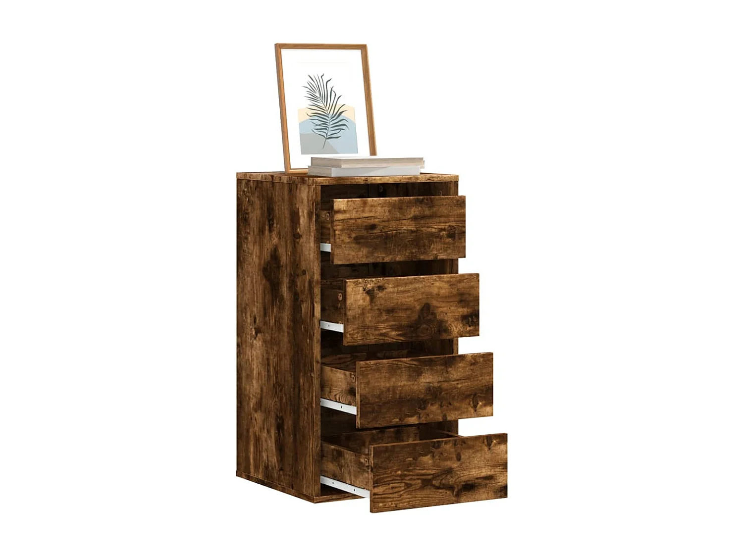 Commode d'angle chêne fumé 40x41x76 cm bois d'ingénierie