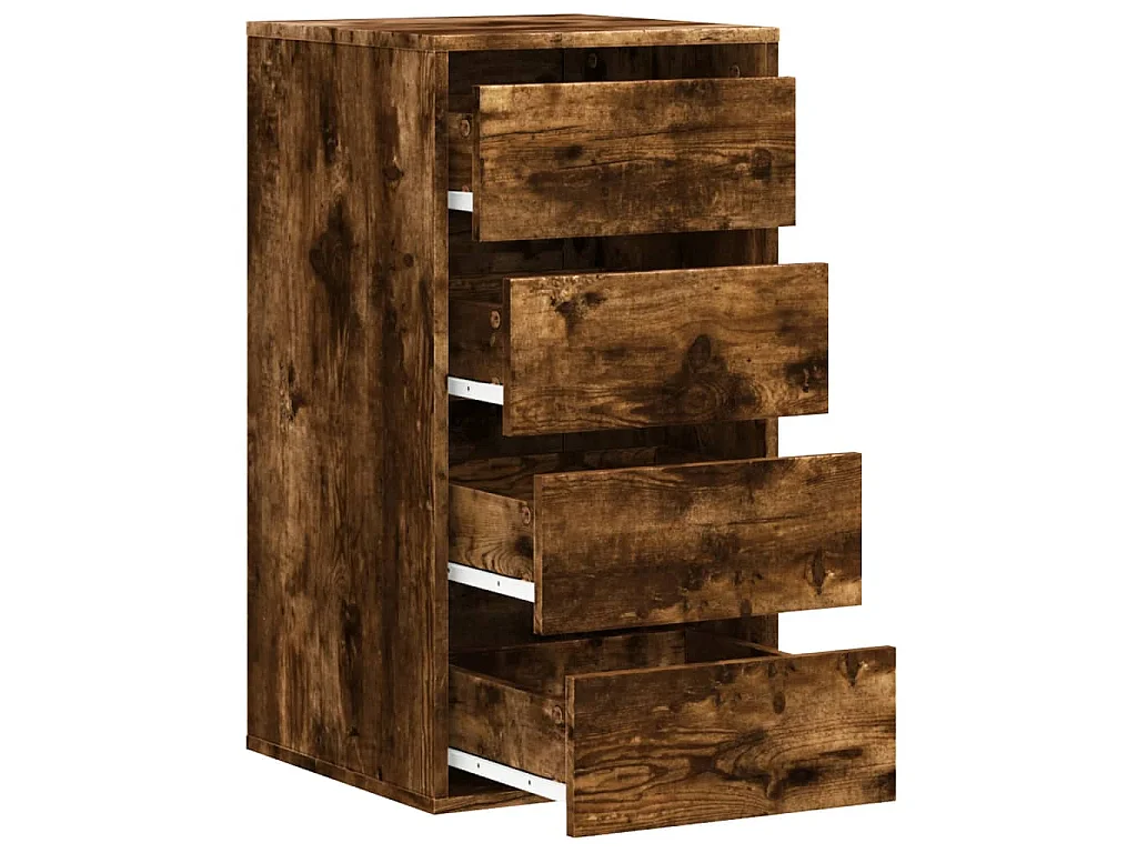 Cajonera de esquina madera ingeniería roble ahumado 40x41x76 cm