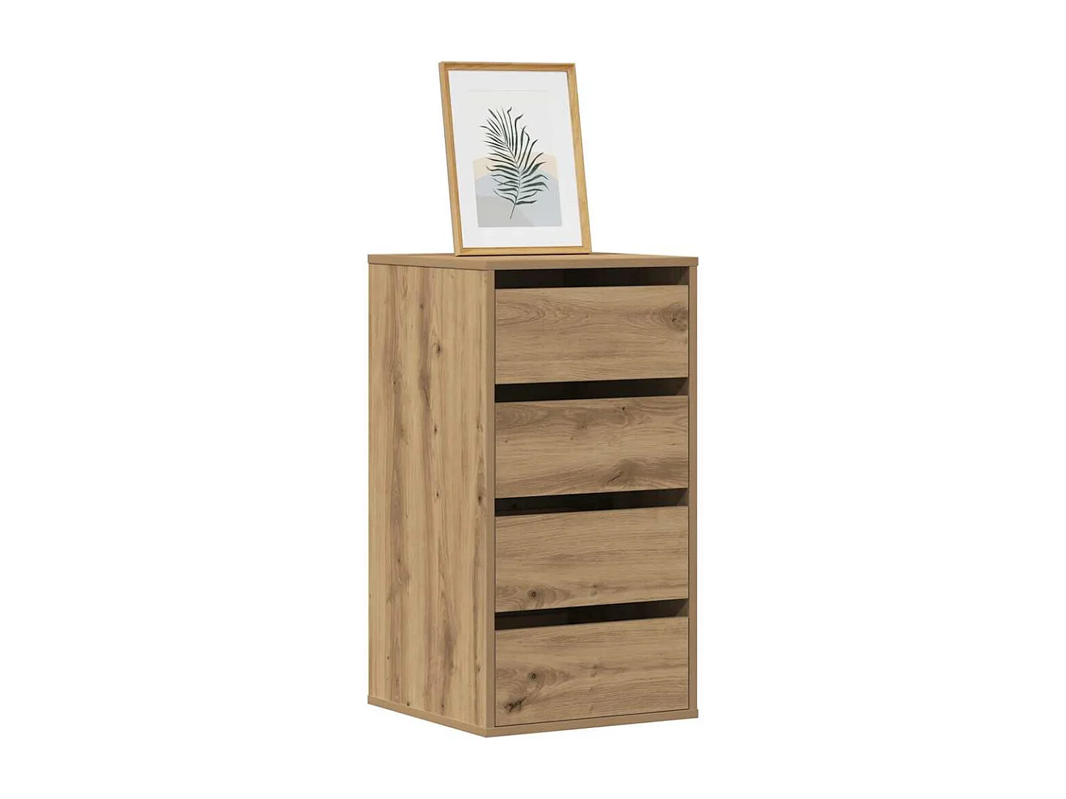 Commode d'angle chêne artisanal 40x41x76 cm bois d'ingénierie