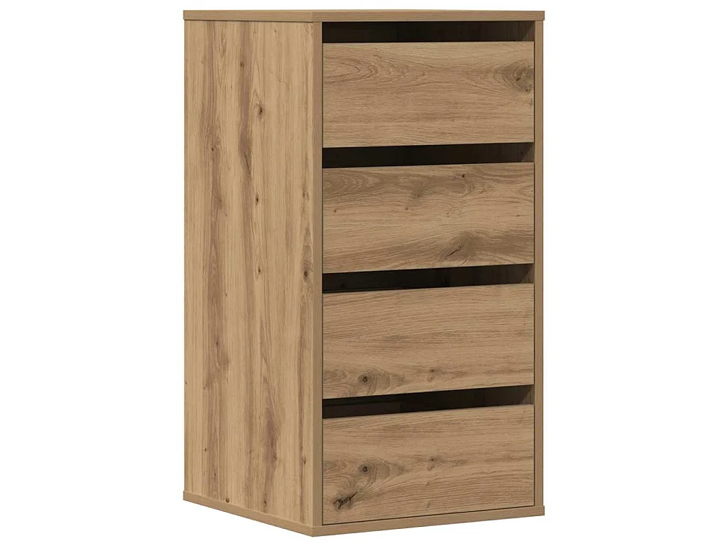Commode d'angle chêne artisanal 40x41x76 cm bois d'ingénierie