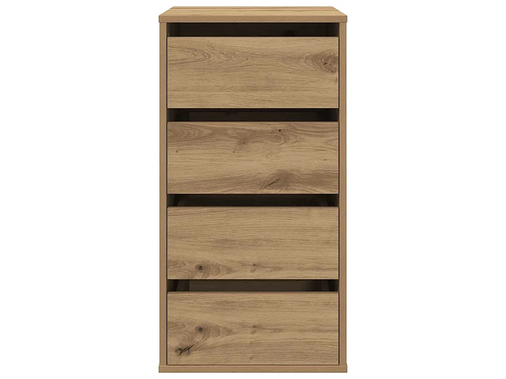 Commode d'angle chêne artisanal 40x41x76 cm bois d'ingénierie