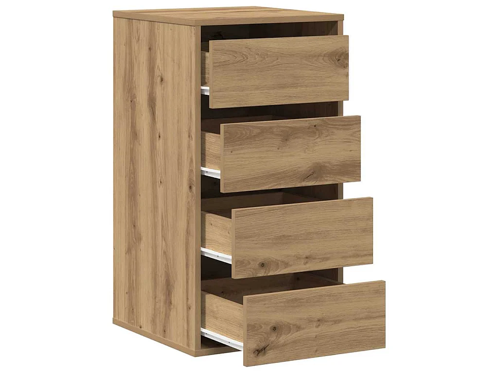 Commode d'angle chêne artisanal 40x41x76 cm bois d'ingénierie