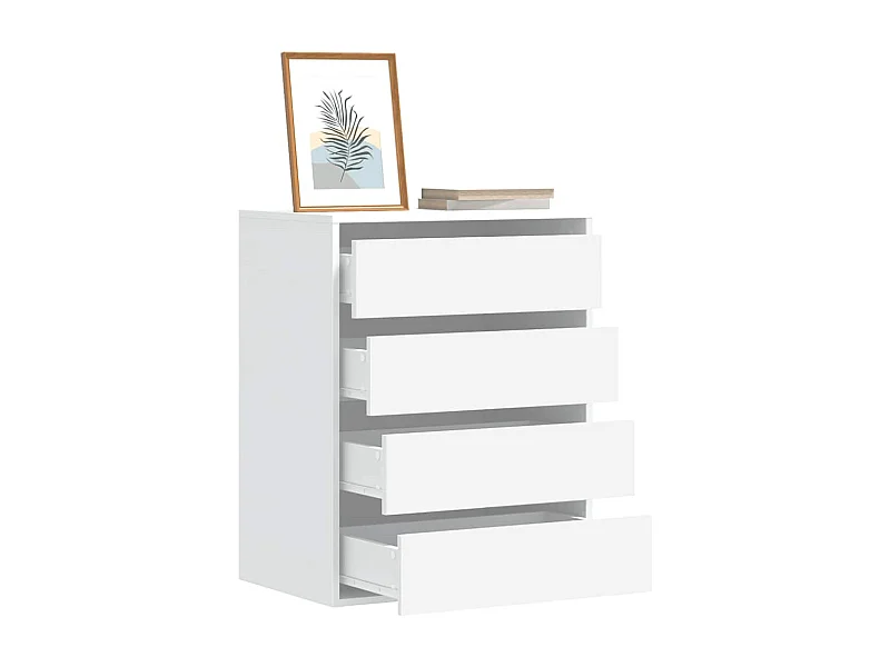 Commode d'angle blanc 60x41x76 cm bois d'ingénierie