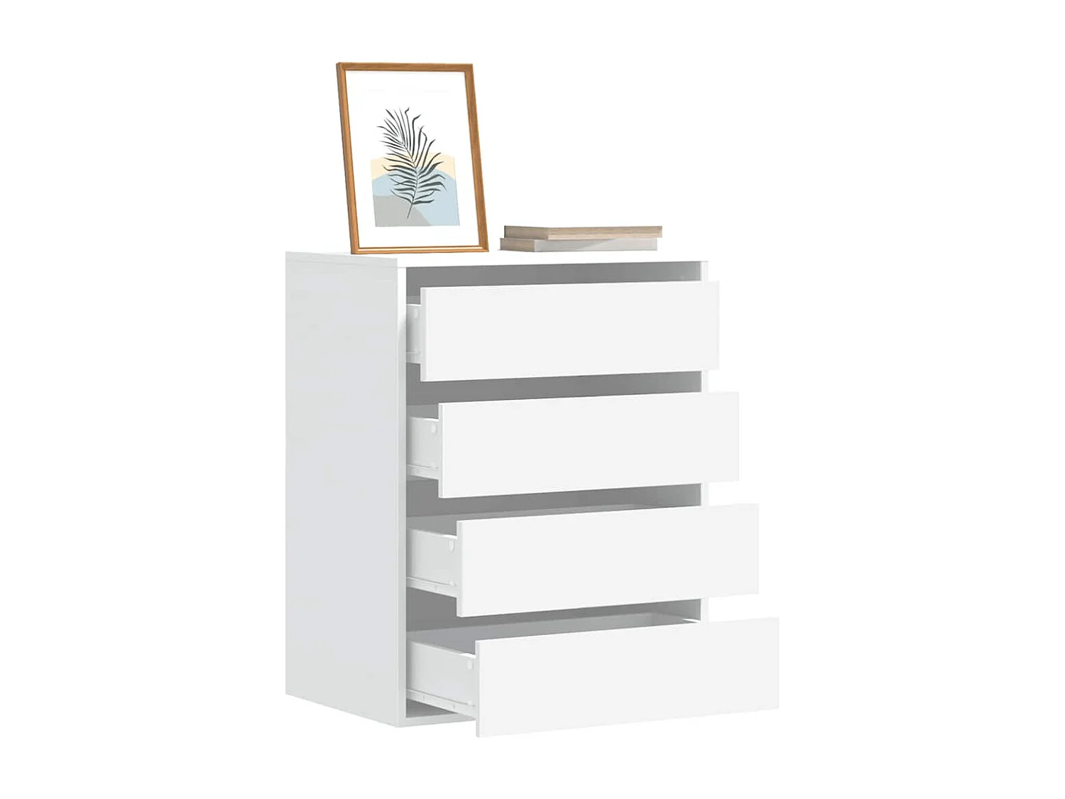 Commode d'angle blanc 60x41x76 cm bois d'ingénierie