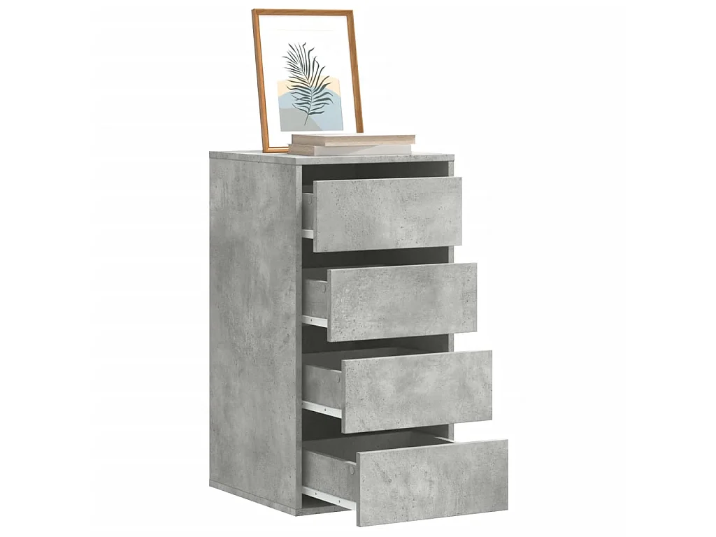 Ladekast 40x41x76 cm bewerkt hout betongrijs