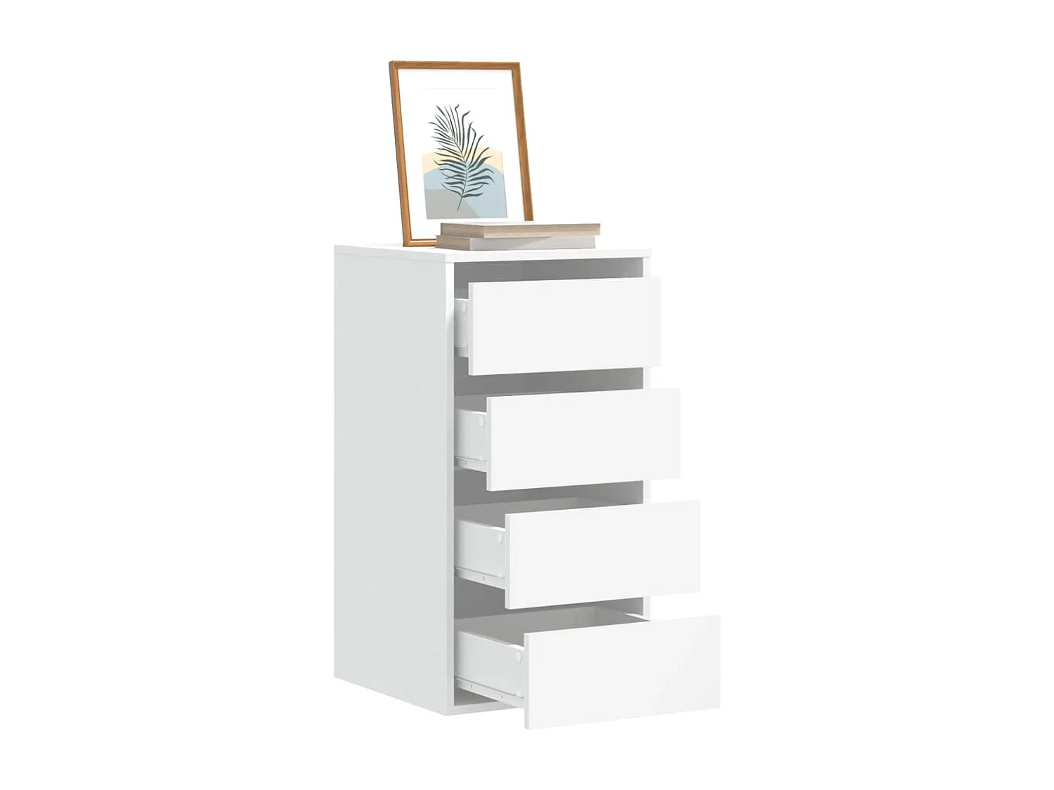 Commode d'angle blanc 40x41x76 cm bois d'ingénierie