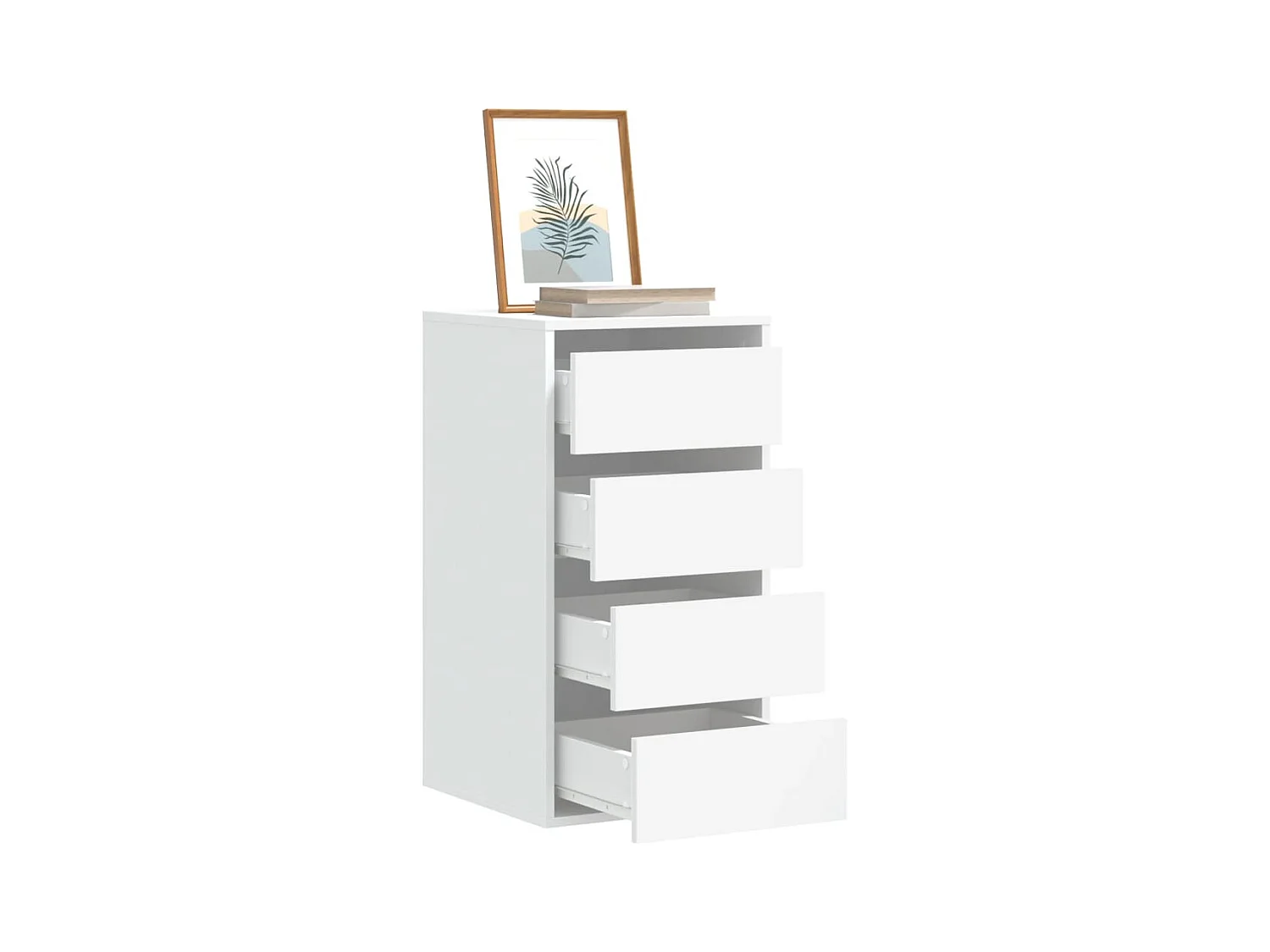 Ladekast 40x41x76 cm bewerkt hout wit