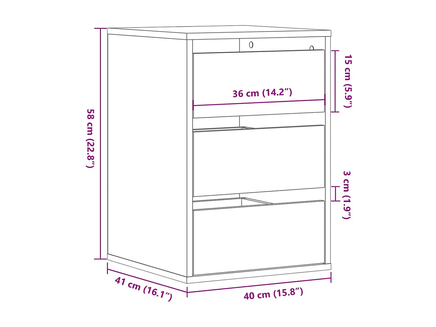 Commode d'angle vieux bois 40x41x58 cm bois d'ingénierie