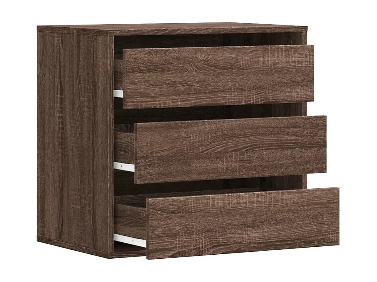 Ladekast 60x41x58 cm bewerkt hout bruin eikenkleurig