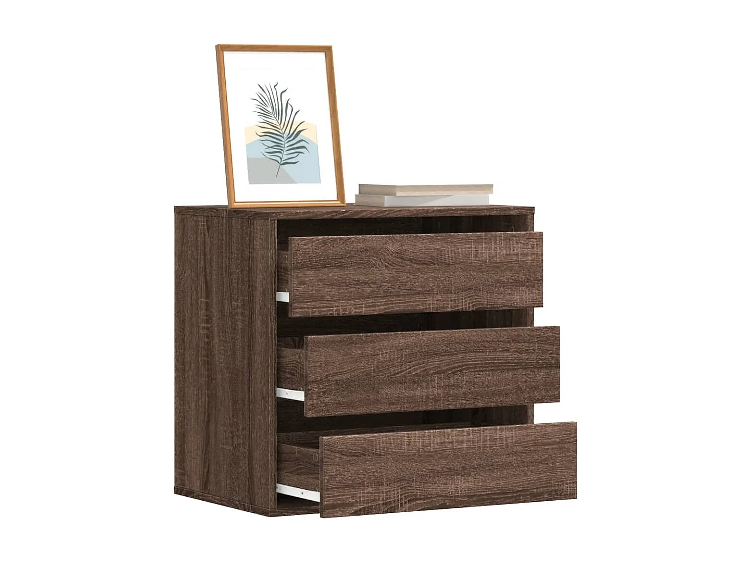 Cassettiera Angolo Rovere Marrone 60x41x58cm Legno Multistrato