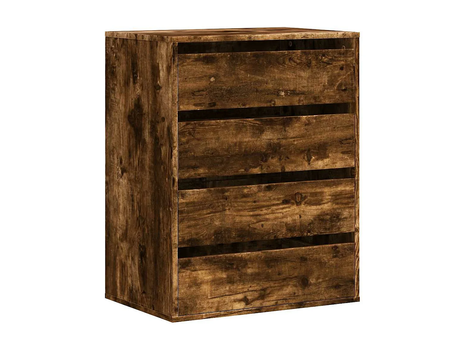 Ladekast 60x41x76 cm bewerkt hout gerookt eikenkleurig