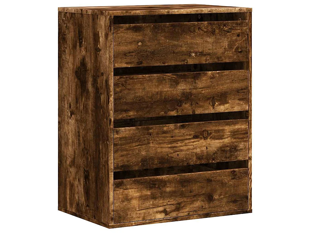 Ladekast 60x41x76 cm bewerkt hout gerookt eikenkleurig