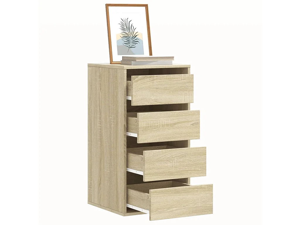 Ladekast 40x41x76 cm bewerkt hout sonoma eikenkleurig