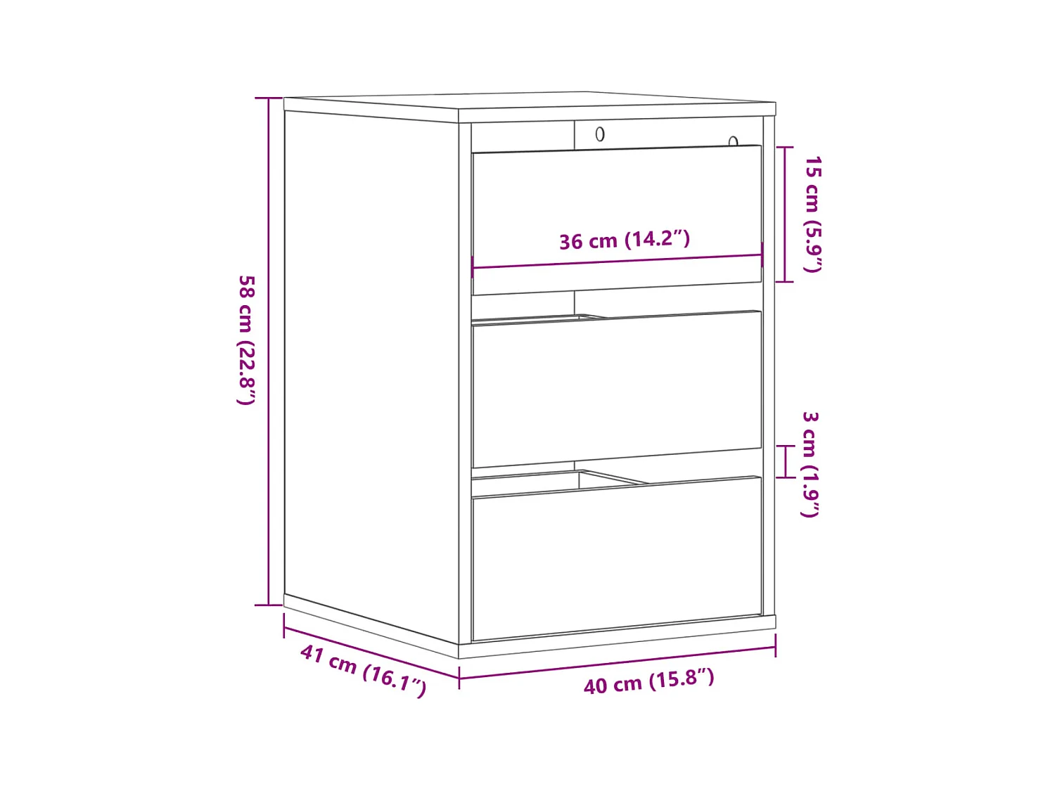 Commode d'angle chêne marron 40x41x58 cm bois d'ingénierie